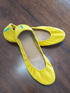 Tieks MustardYellow Leather Ballet Flats - Classic Foldable Style